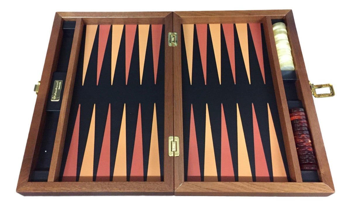 Boite de jeu de dames et backgammon en bois avec jetons, dés et godets en cuir - Jeux & Jouets Boite de jeu de dames et backgammon en bois avec jetons, dés et godets en cuir - Jeux & Jouets