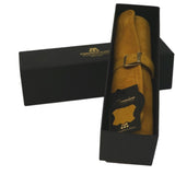 Backgammon de voyage - Roulable - Cuir Jaune - Backgammon en cuir de voyage - Rouge et Noir