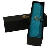 Backgammon de voyage - Roulable - Cuir Turquoise - Backgammon en cuir de voyage - Rouge et Noir