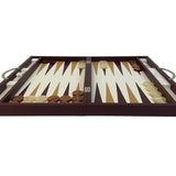 Backgammon en Cuir véritable MM - Bordeaux - Renzo Romagnoli - Backgammon en cuir - Rouge et Noir