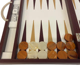 Backgammon en Cuir véritable MM - Bordeaux - Renzo Romagnoli - Backgammon en cuir - Rouge et Noir