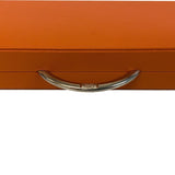 Backgammon en Cuir véritable MM - Orange - Renzo Romagnoli - Backgammon en cuir - Rouge et Noir