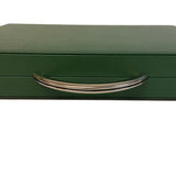 Backgammon en Cuir véritable MM - Vert/Orange - Renzo Romagnoli - Backgammon en cuir - Rouge et Noir