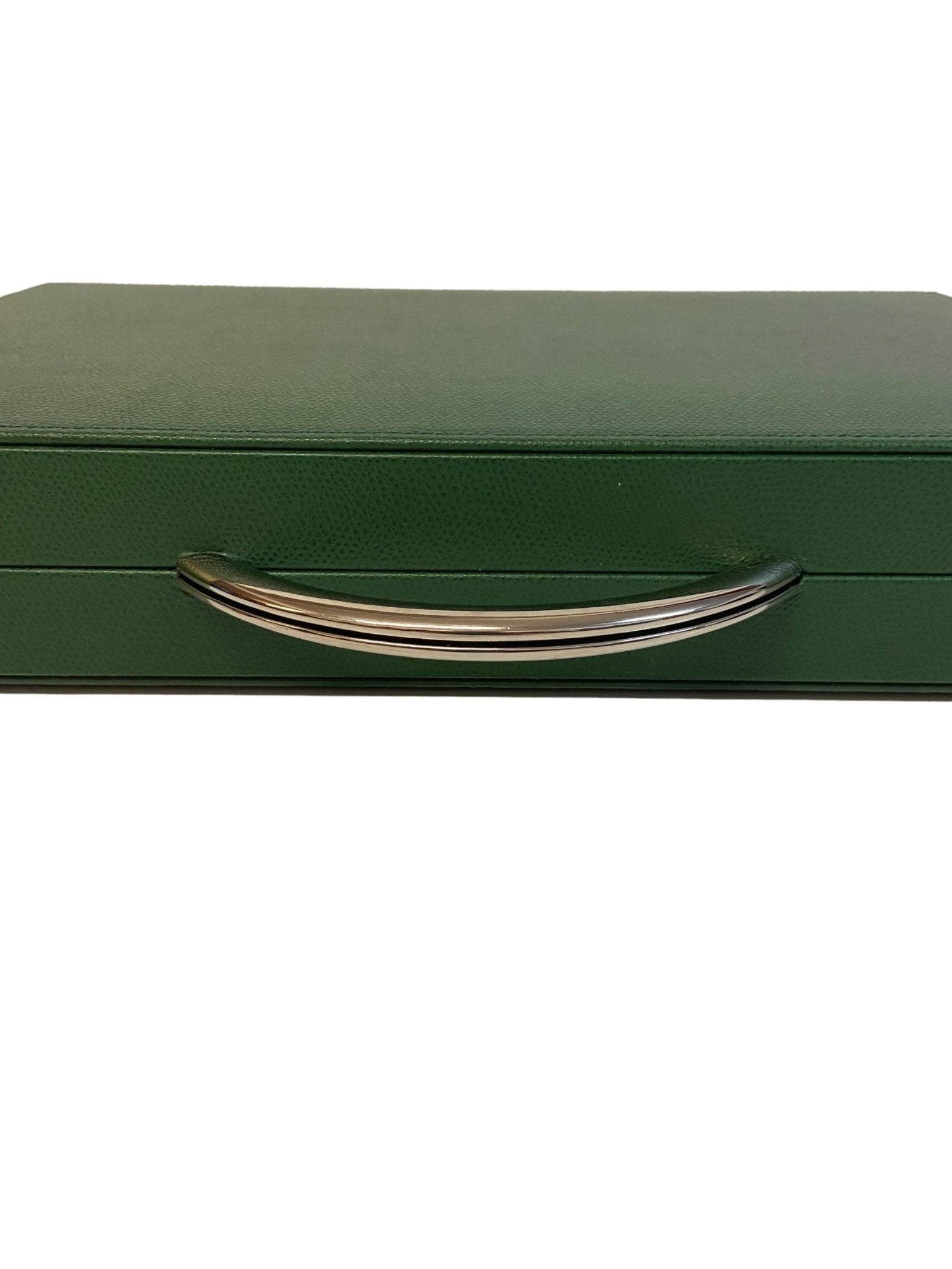 Backgammon en Cuir véritable MM - Vert/Orange - Renzo Romagnoli - Backgammon en cuir - Rouge et Noir