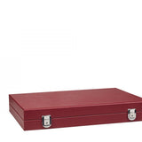 Backgammon Hector Saxe - Buffle Bordeaux - Grand - Backgammon en cuir - Rouge et Noir
