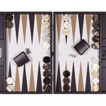 Backgammon Hector Saxe - Buffle Chocolat - Compétition - backgammon cuir véritable - Rouge et Noir