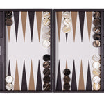 Backgammon Hector Saxe - Buffle Chocolat - Compétition - backgammon cuir véritable - Rouge et Noir