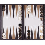 Backgammon Hector Saxe - Buffle Chocolat - Compétition - backgammon cuir véritable - Rouge et Noir