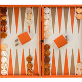Backgammon Hector Saxe - Buffle Orange - Compétition - Backgammon en cuir - Rouge et Noir