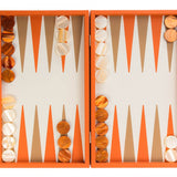 Backgammon Hector Saxe - Buffle Orange - Compétition - Backgammon en cuir - Rouge et Noir