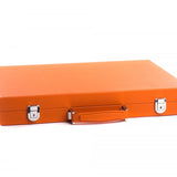 Backgammon Hector Saxe - Buffle Orange - Compétition - Backgammon en cuir - Rouge et Noir