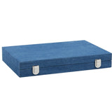 Backgammon Hector Saxe - Jeans Bleu Clair - Grand - Backgammon en cuir vegan - Rouge et Noir