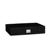 Backgammon Hector Saxe - Jeans Noir / Champagne - Moyen - Backgammon en cuir vegan - Rouge et Noir
