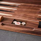 Backgammon Ulbrich - Noyer fermoir magnétique - MM - Backgammon en bois marqueté - Rouge et Noir