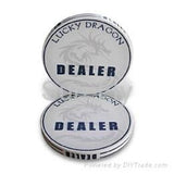 Bouton dealer Céramique - Lucky Dragon - accessoire de poker - Rouge et Noir