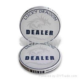 Bouton dealer Céramique - Lucky Dragon - accessoire de poker - Rouge et Noir