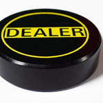 Bouton Dealer Noir et Jaune - accessoire de poker - Rouge et Noir