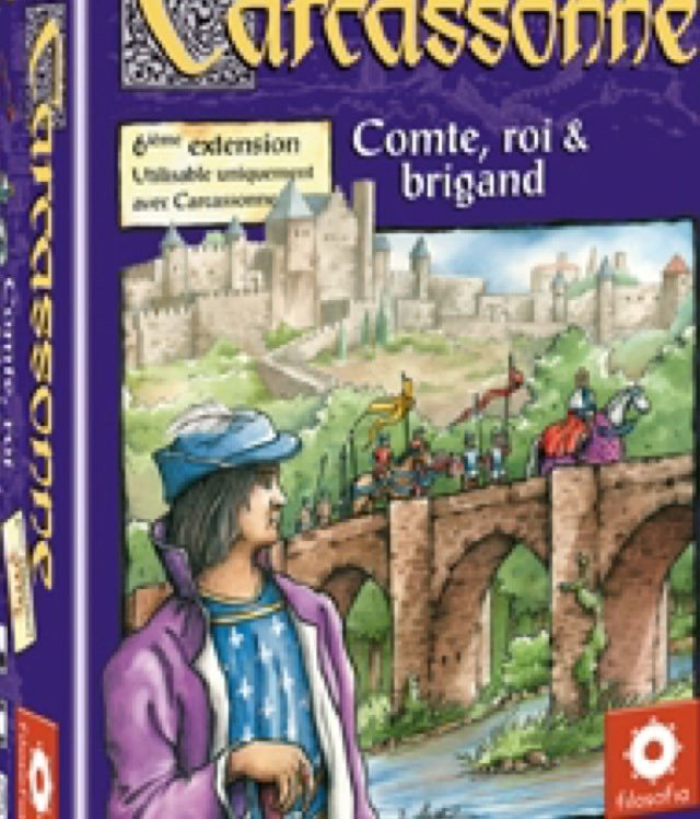 Carcassonne - Extension 6 - Comte , Roi & Brigand - Jeu de plateau de stratégie à deux enfants - Rouge et Noir