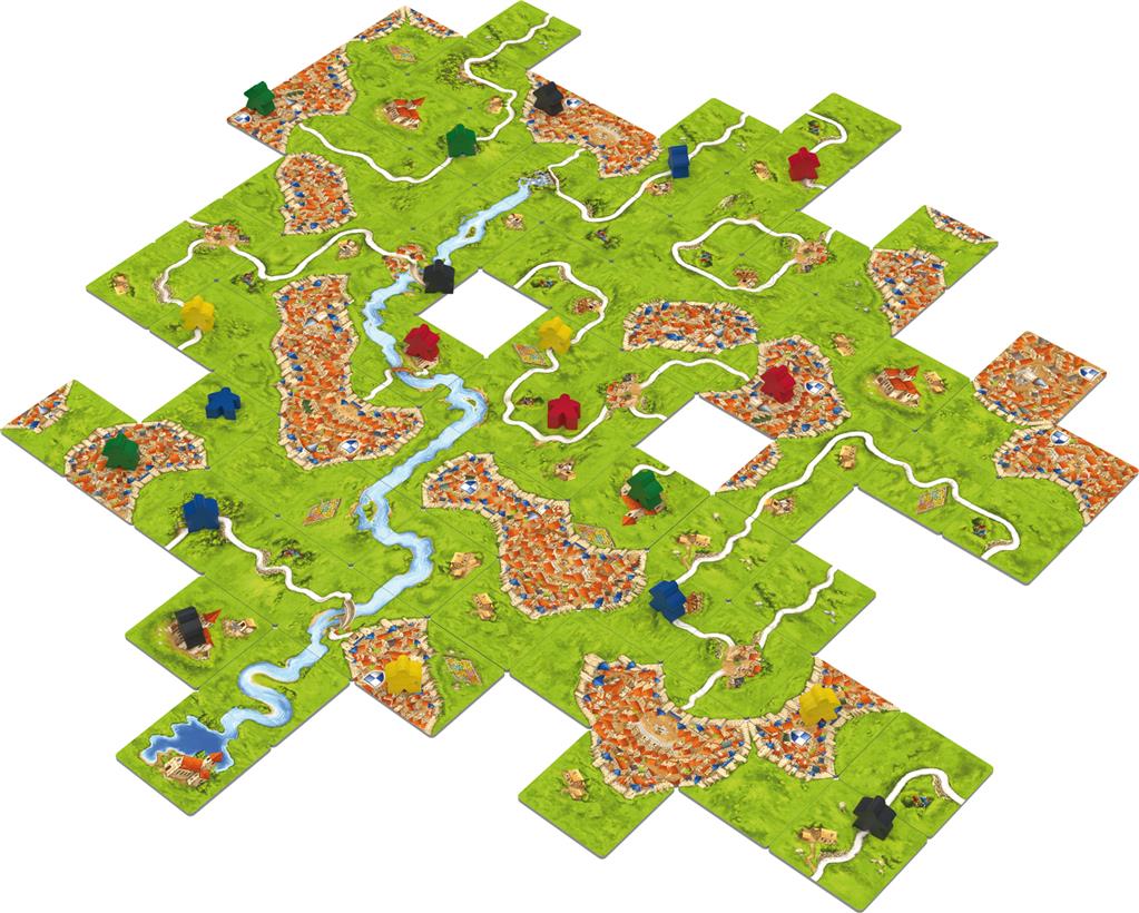 Carcassonne - Jeu de plateau de stratégie à deux enfants cadeau - 12a - Rouge et Noir