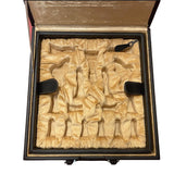 Coffre Luxe Cuir pour pièces d'échecs - Taille 5/6 - Vide - jeu d'échecs accessoire d'échecs boite d'échecs - Rouge et Noir