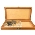 Coffret de dames pliant en bois marqueté - 235x130 mm - CH - jeu traditionnel jeu de dames - Rouge et Noir