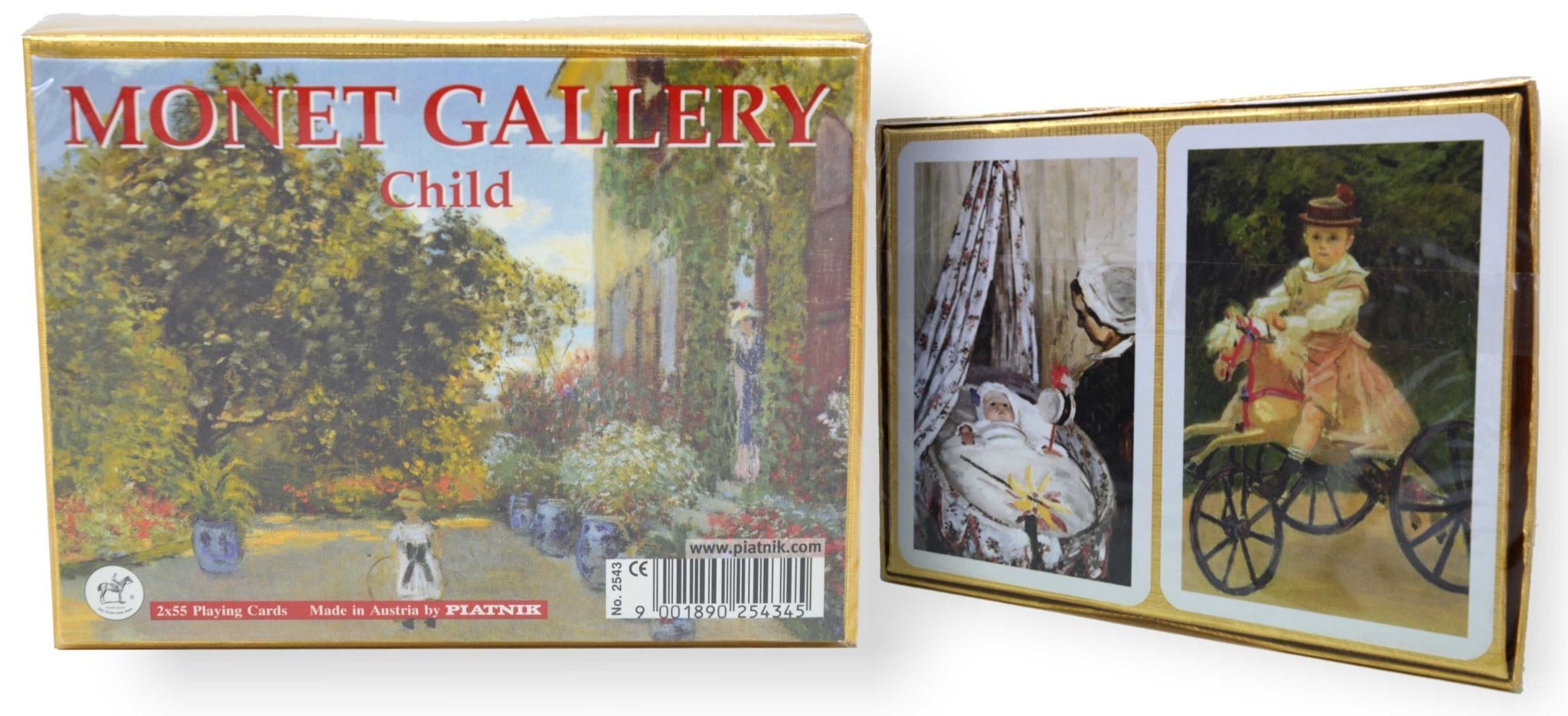 Coffret double Piatnik - Child - Monet - jeu de cartes bridge - Rouge et Noir