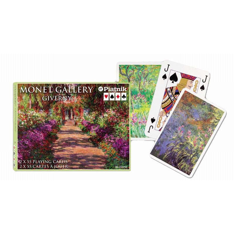 Coffret double Piatnik - Giverny - Monet - jeu de cartes bridge - Rouge et Noir
