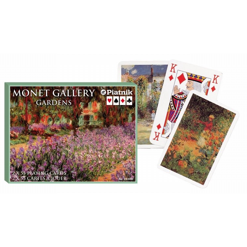 Coffret double Piatnik - Jardins - Monet - jeu de cartes bridge - Rouge et Noir