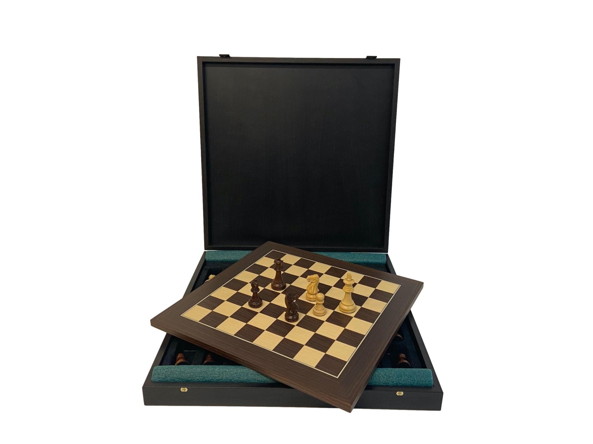 Coffret Makassar Deluxe - ensemble d'échecs classique - Rouge et Noir