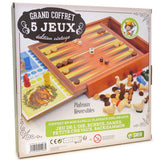 Coffret Multijeux 5 jeux (Échecs / Dames / Oie / Petits chevaux / Backgammon) - jeu de dames dadas jeu de l'oie