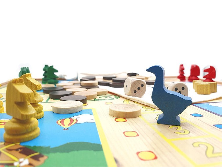 Coffret Multijeux hêtre CH - Jeux Traditionnels - Rouge et Noir