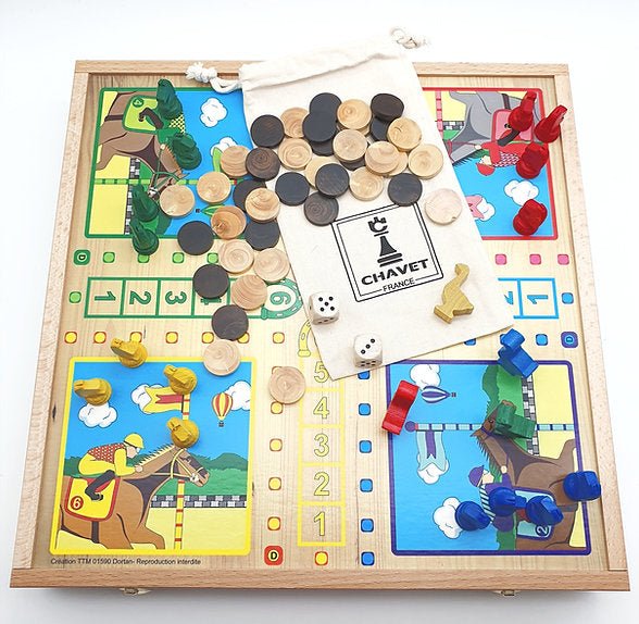 Coffret Multijeux hêtre CH - Jeux Traditionnels - Rouge et Noir
