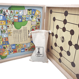 Coffret Multijeux hêtre CH - Jeux Traditionnels - Rouge et Noir