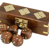 Coffret yam's - boite bois - plaque laiton - jeu de dés coffret de dés - Rouge et Noir