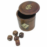 Cornet à dés en bois - 5 dés en bois - jeu de dés coffret de dés - Rouge et Noir