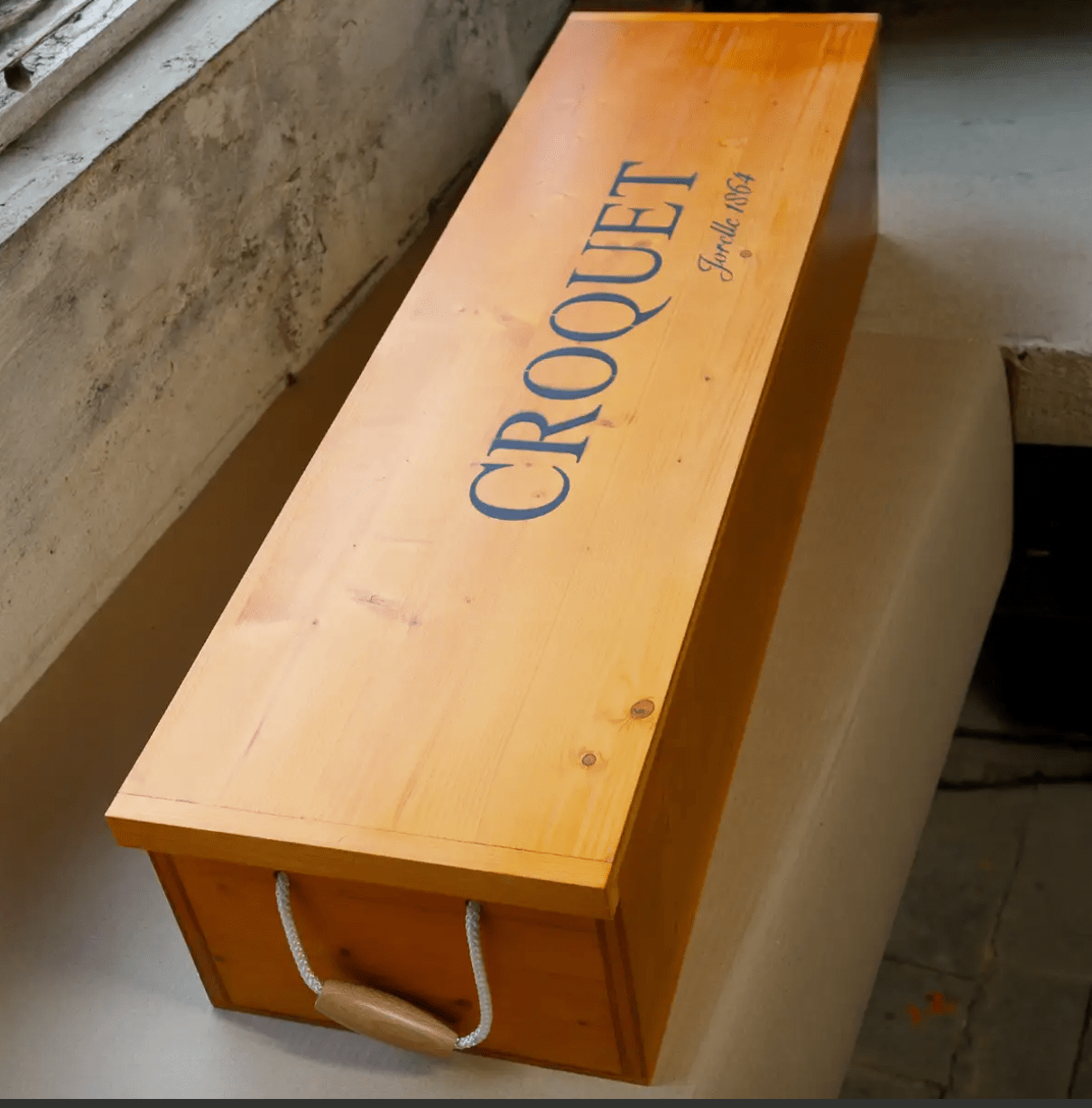 Croquet 8 Joueurs - Boite huilée - Jeu d'adresse en bois - Rouge et Noir