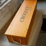 Croquet 8 Joueurs - Boite huilée - Jeu d'adresse en bois - Rouge et Noir