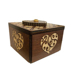 CT Boite à secrets - Heart Box - Casse - tête en bois boite à secrets - Rouge et Noir