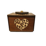CT Boite à secrets - Heart Box - Casse - tête en bois boite à secrets - Rouge et Noir