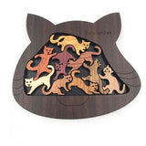 CT Chats Mini - Casse - tête en bois - Rouge et Noir
