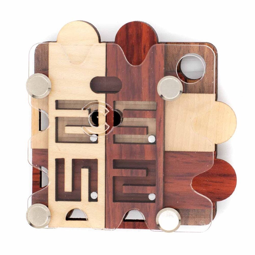 CT Labyrinthe N5 - Casse - tête en bois - Rouge et Noir