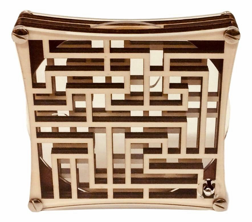 CT Labyrinthe pourfendu - Casse - tête en bois - Rouge et Noir