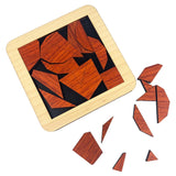 CT Le Carré Mathématique - Casse - tête en bois - Rouge et Noir