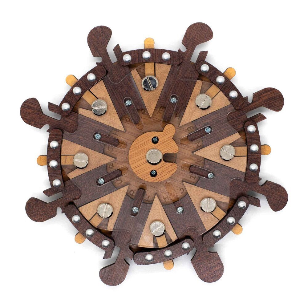 CT Roue de bateau - Casse - tête en bois - Rouge et Noir