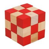 CT serpent cube - Casse - tête en bois cube - Rouge et Noir