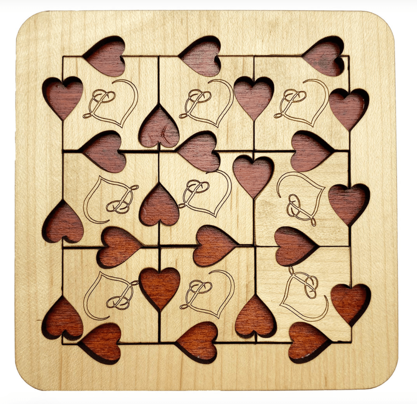CT Tangram de l’Amour - Casse - tête en bois - Rouge et Noir