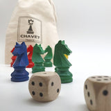 Dadas pour jeu de petits - chevaux en sachet - Jeu traditionnel jeu de l'oie dadas - Rouge et Noir