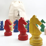 Dadas pour jeu de petits - chevaux en sachet - Jeu traditionnel jeu de l'oie dadas - Rouge et Noir