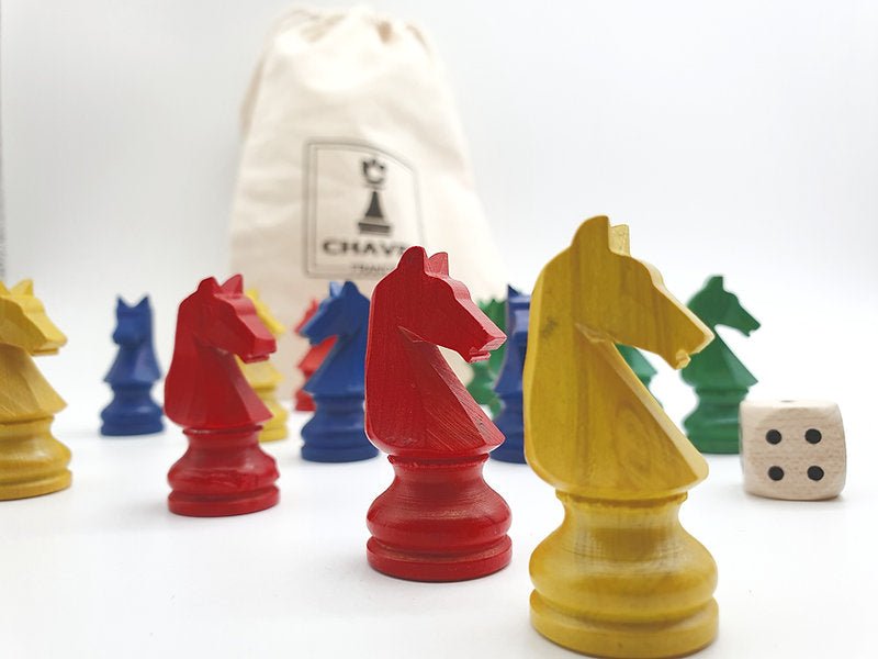 Dadas pour jeu de petits - chevaux en sachet - Jeu traditionnel jeu de l'oie dadas - Rouge et Noir