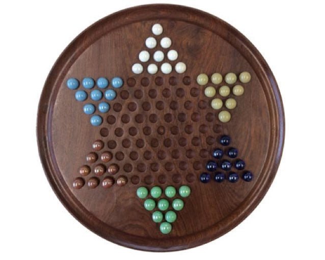 Dames chinoises palissandre GM - jeu traditionnel jeu de dames chinoises - Rouge et Noir